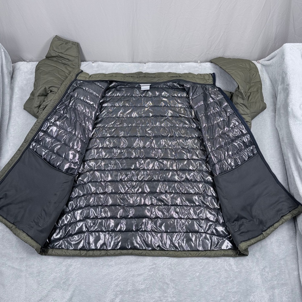 Columbia Powder Lite Jacket Mens 4X Green Omni Heat Insulated Puffer Full Zip - Picture 3 of 12
